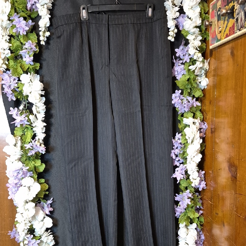 Kasper Black Pinstripe Pants